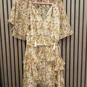 MINKPINK Autumn Floral Ruffle Dress